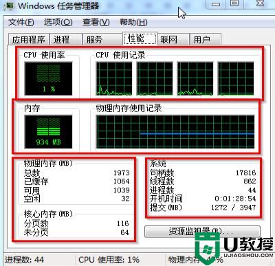 win7任务管理器怎么看内存频率