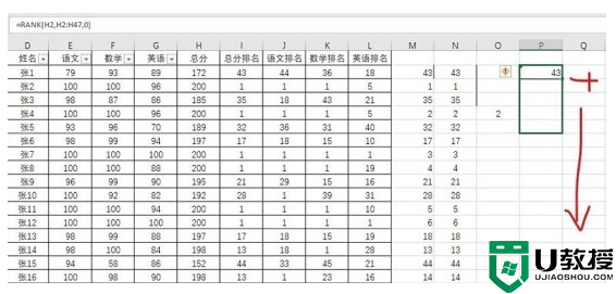 怎样用rank函数排名不重复教程