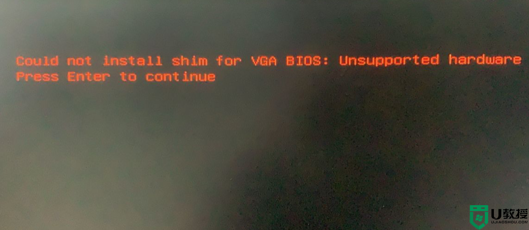 联想电脑安装win7出现could not install shim for VGA BIOS错误解决方法