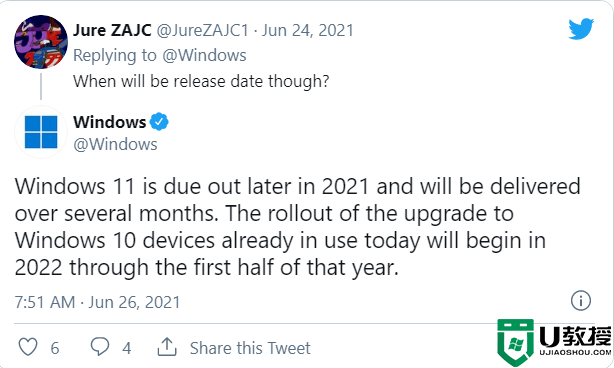 微软：2022年开始Win10电脑才能免费升级Win11