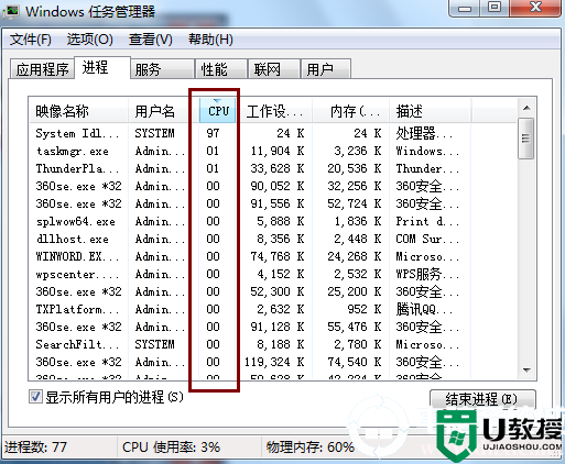 在电脑中查看资源占用情况解决方法