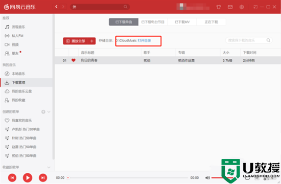 电脑网易云音乐怎么下载到u盘里面 网易云音乐怎么下载mp3格式带歌词
