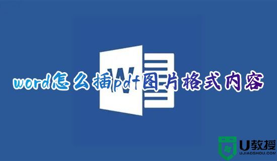 word怎么插pdf图片格式内容 pdf怎么插到word文档里面显示