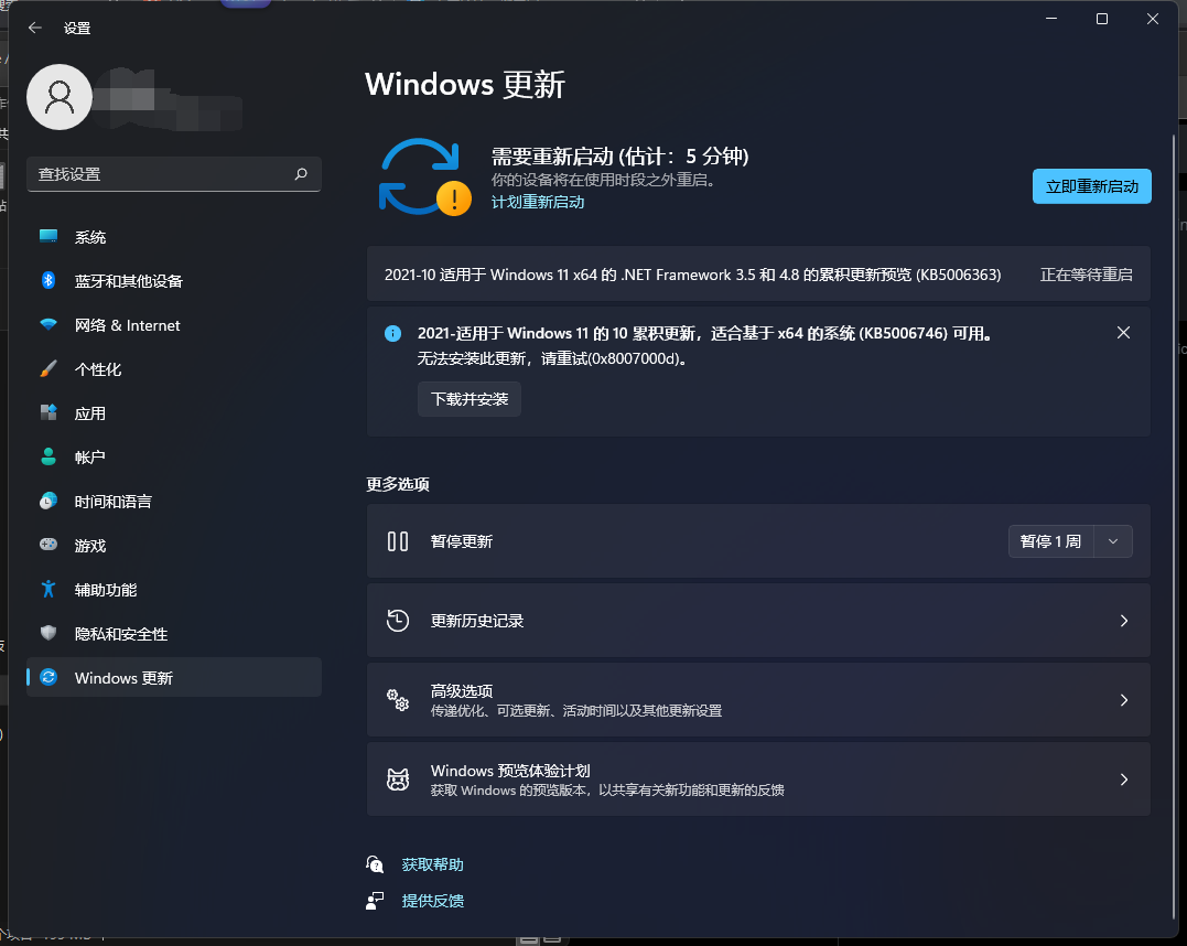 Win11更新失败错误代码0x8007000d怎么办  系统之家