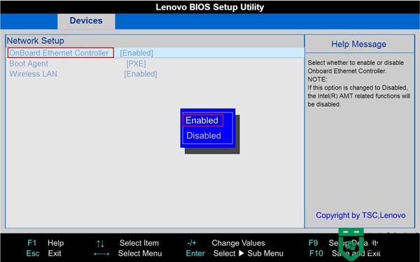 联想笔记本设置BIOS解决网卡无法启用的问题