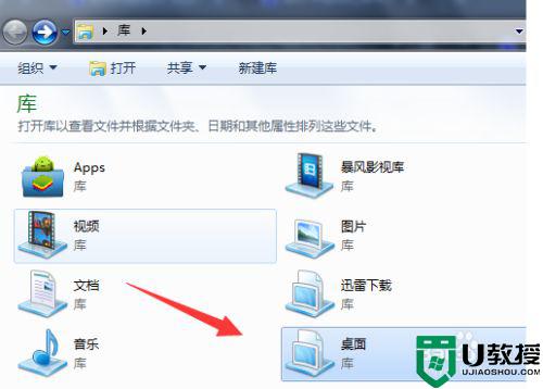 如何在win7系统库中添加桌面_在win7系统库中添加桌面的方法